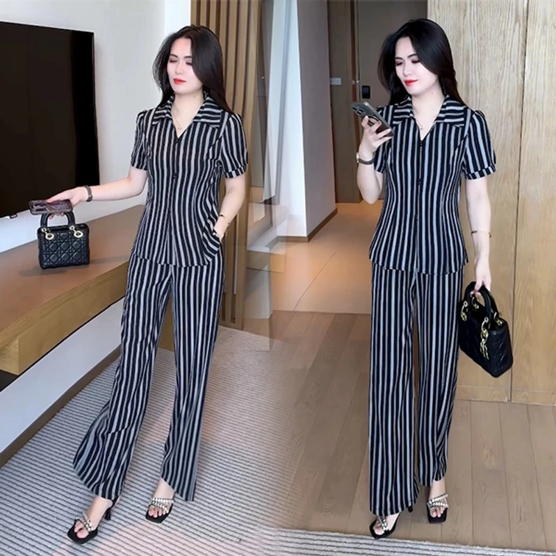 2025新款夏季新款时尚穿搭气质洋气收腰显瘦不挑人短袖套装195