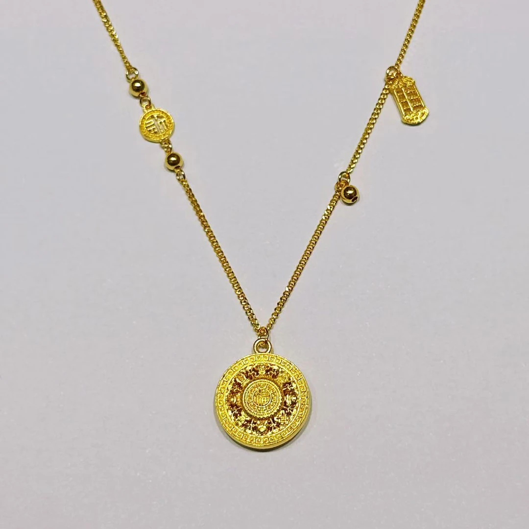 足金999八宝罗盘算盘套链#01547（质检中心发货）