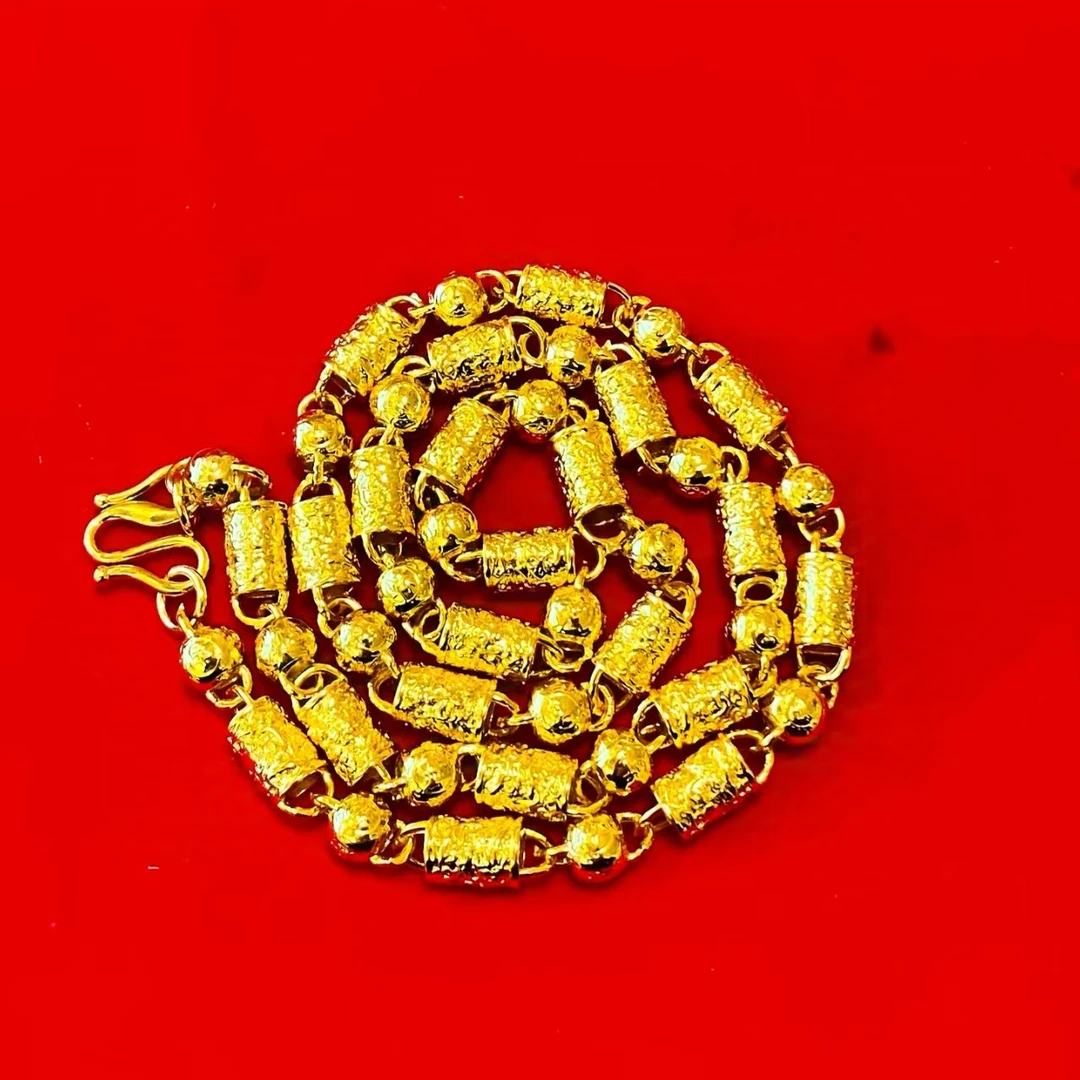 合金项链 【 圆 柱 项 链 】男 士 霸 气 金 色 时尚百搭光面经典款