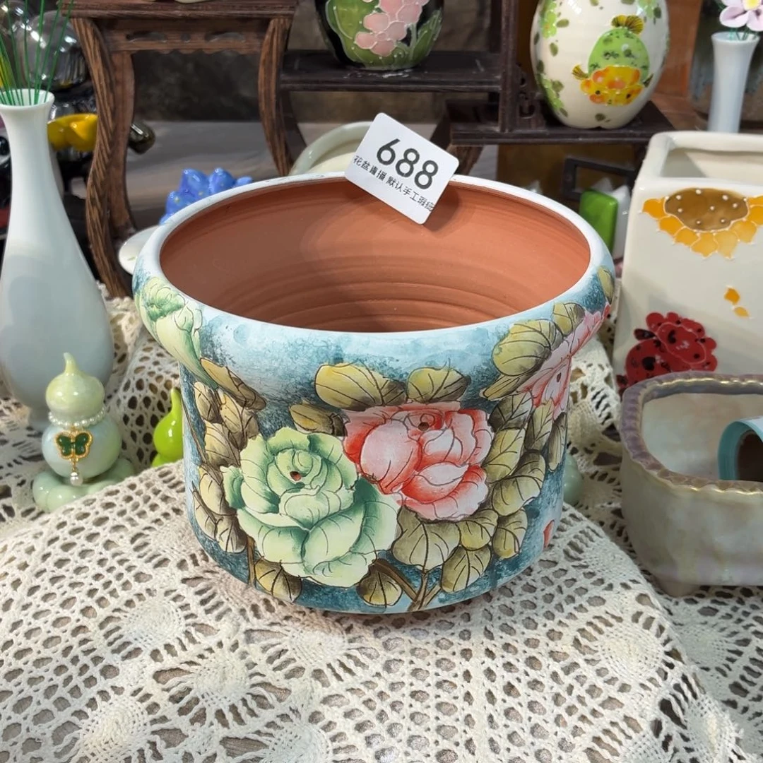 景德镇手工陶瓷花盆