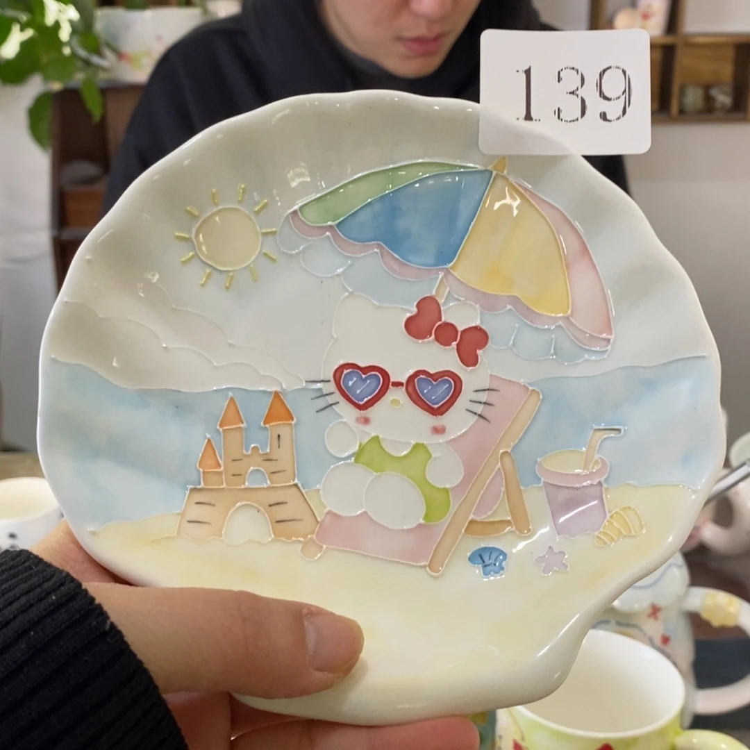 瓷片景德镇釉下彩手绘