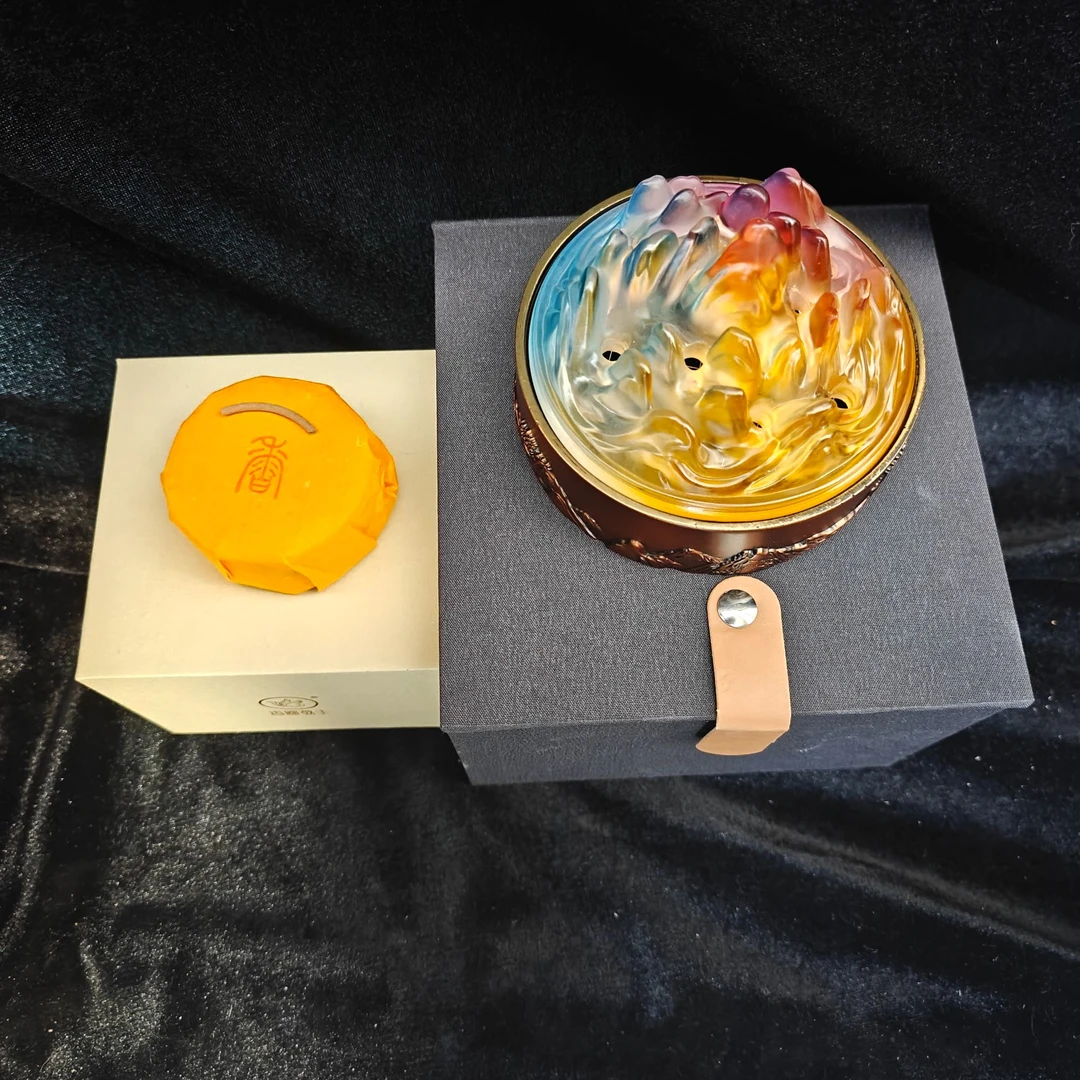 【香圈教主】千里江山博山炉+惠安蜜结盘香10片*2H 天然家用沉香