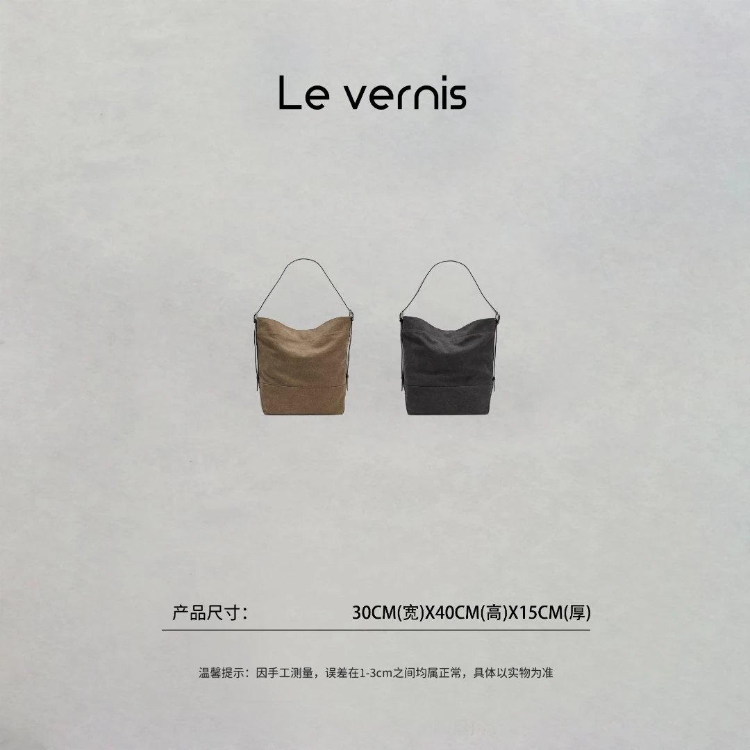 格格【慵懒松弛感】jennie同款复古做旧牛皮拼接大容量hobo托特包