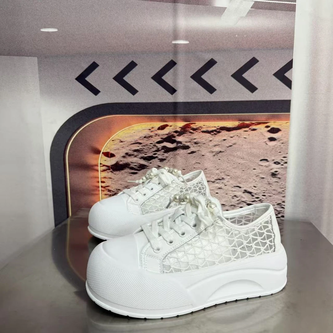 2145春夏新款2025圆头系带韩版简约休闲板鞋潮流百搭ins