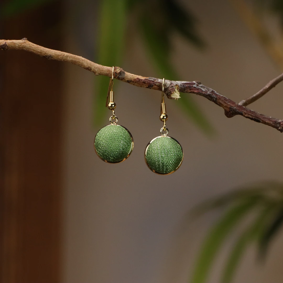 合金耳饰 非遗花罗耳环手工气质时尚百搭素款