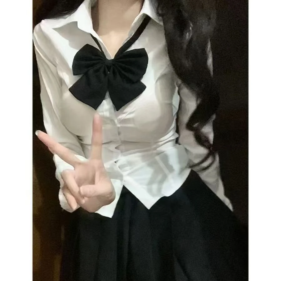 小酥肉推荐纯欲风学院套装衬衫百褶裙显瘦遮肉两件套710