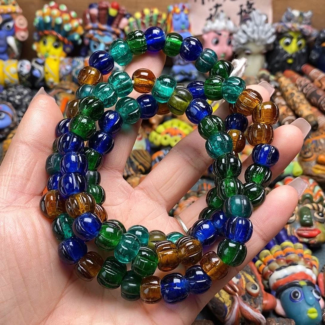 琉璃颈饰瓜珠链子