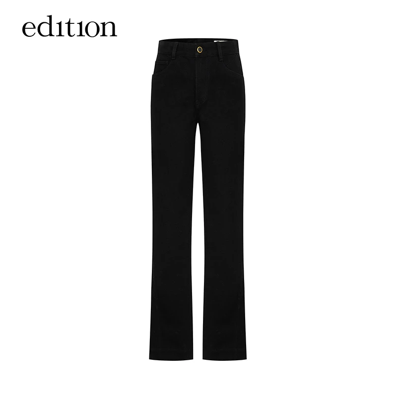 【金拐子专属】edition雅丹风休闲阔腿牛仔裤显瘦开衩#EBA3JENT09