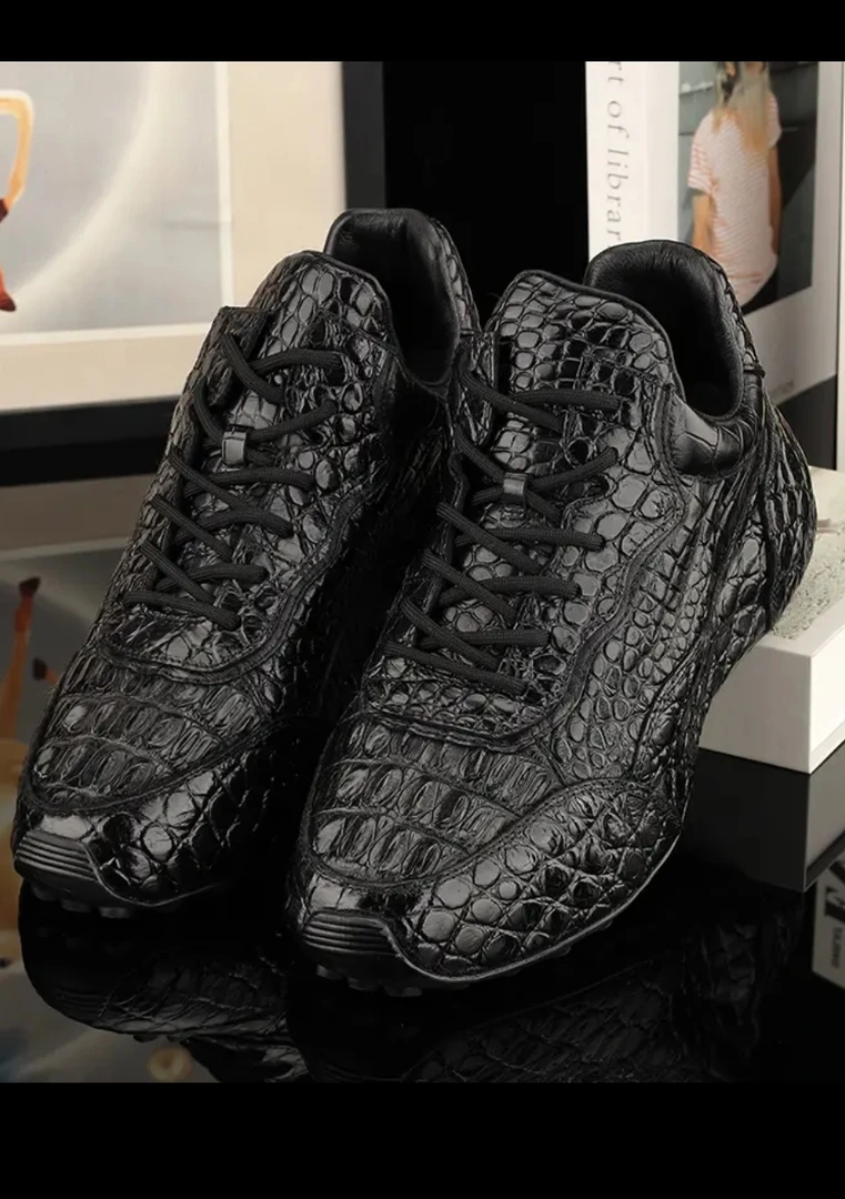 鳄鱼皮运动包底男鞋