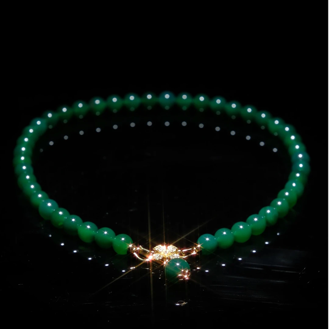 1.0*44 颗绿玛瑙玉髓美人链【2265】