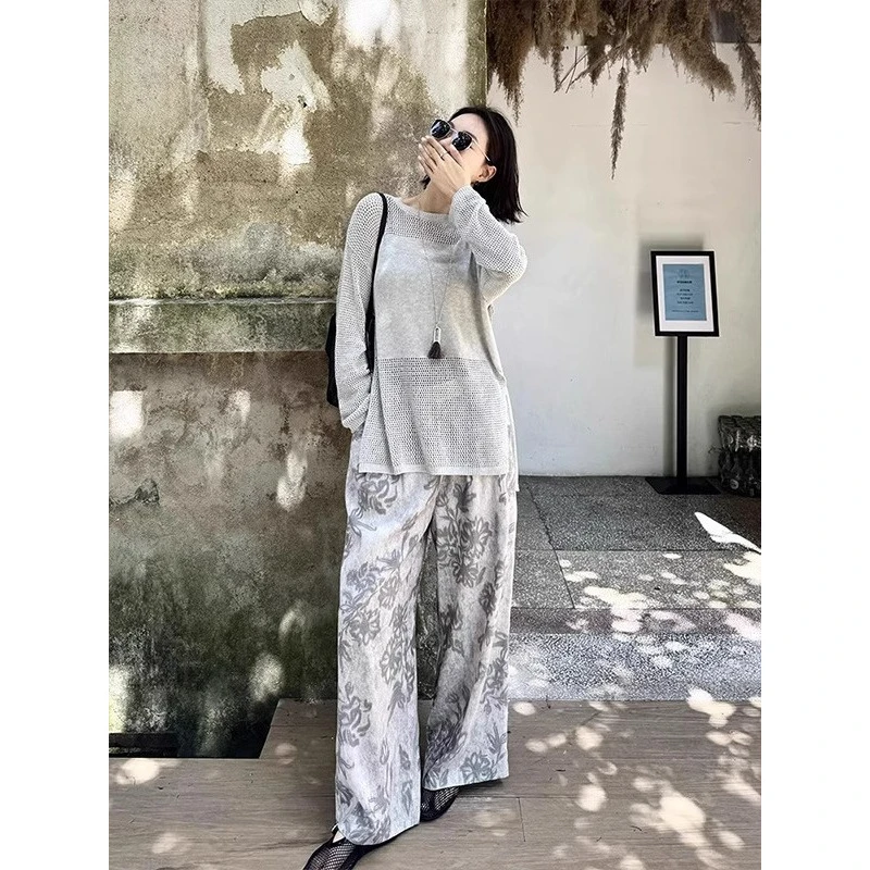 法式宽松镂空设计感长袖防晒罩衫女夏季新款休闲百搭轻薄别致上衣