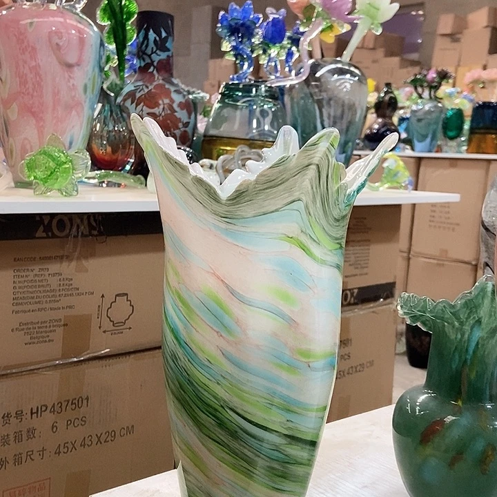 琉璃琉璃花瓶高28口16