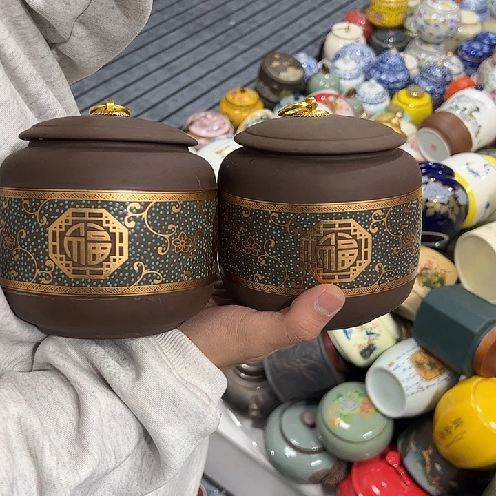 茶叶罐陶瓷家用储物罐瑕疵福利品介意勿拍