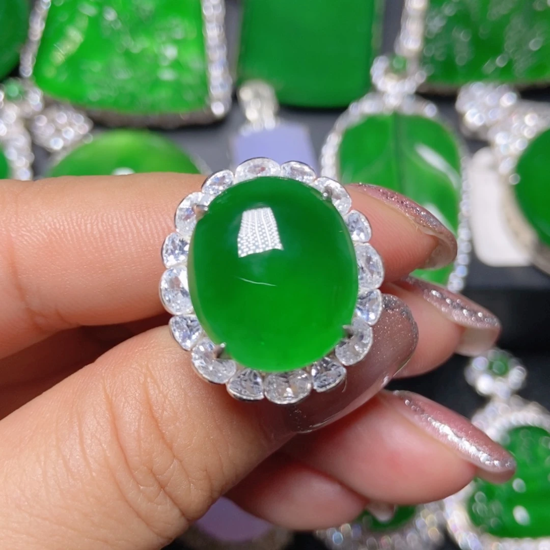 颈饰银S925镶嵌翡翠翡翠