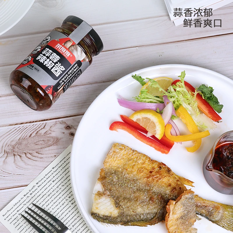 菜墩墩蒜蓉辣椒酱下饭菜调味酱鲜椒拌饭餐烧烤烤肉蘸料佐餐