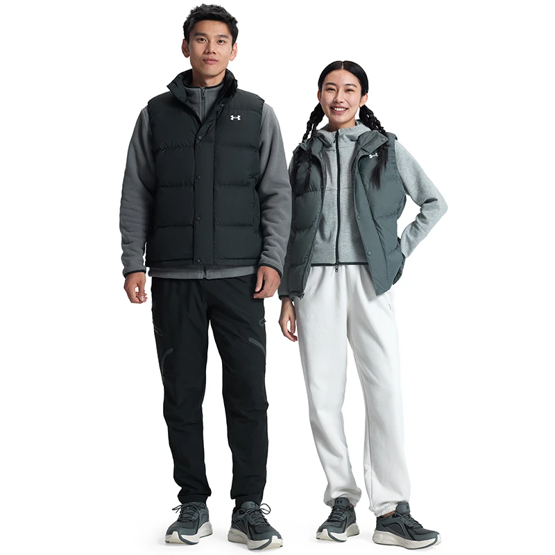 安德玛官方UA秋冬EF男女同款轻质运动休闲鸭绒羽绒马甲6012866