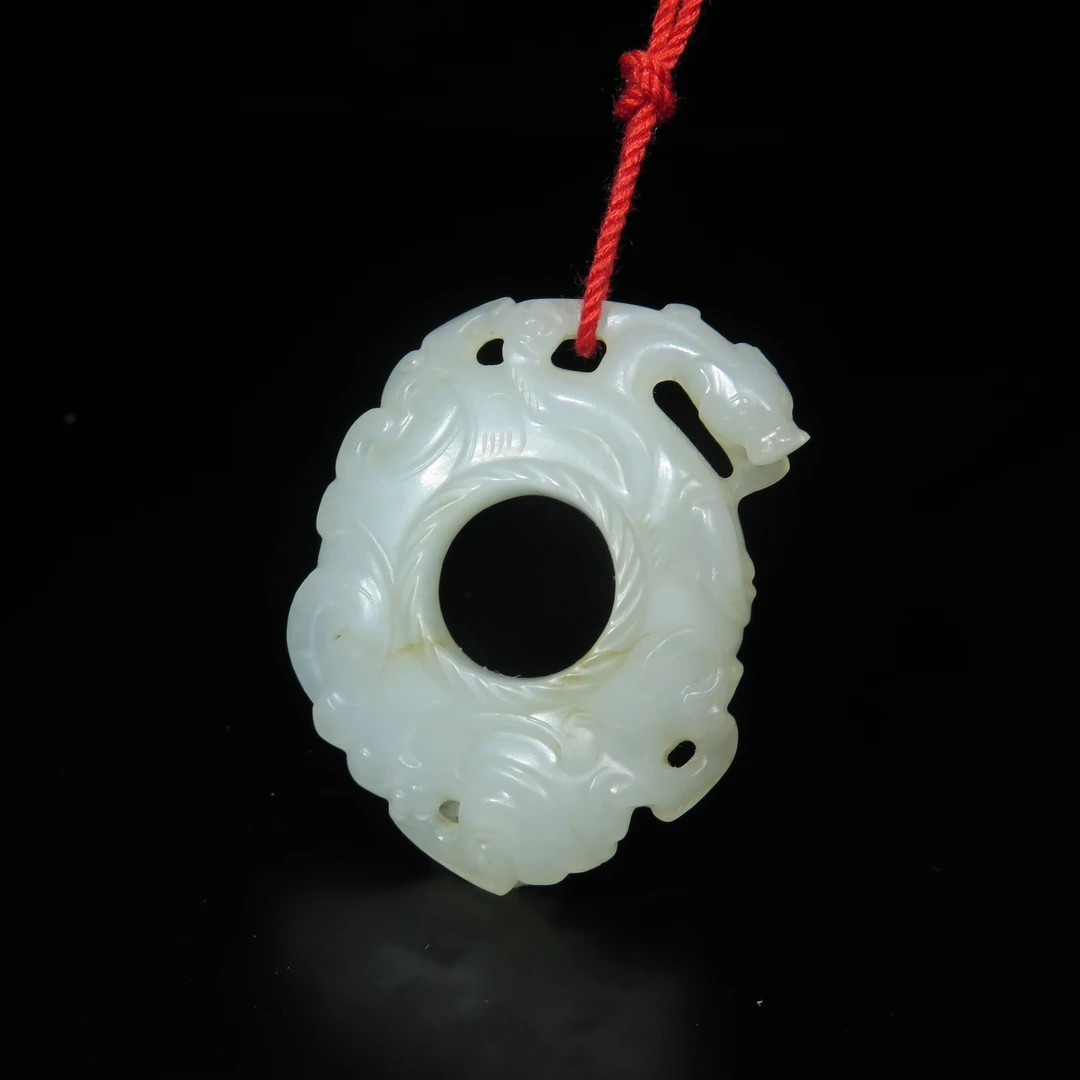 清代浮雕螭纹环佩/MZ039312/和田玉/民族文物