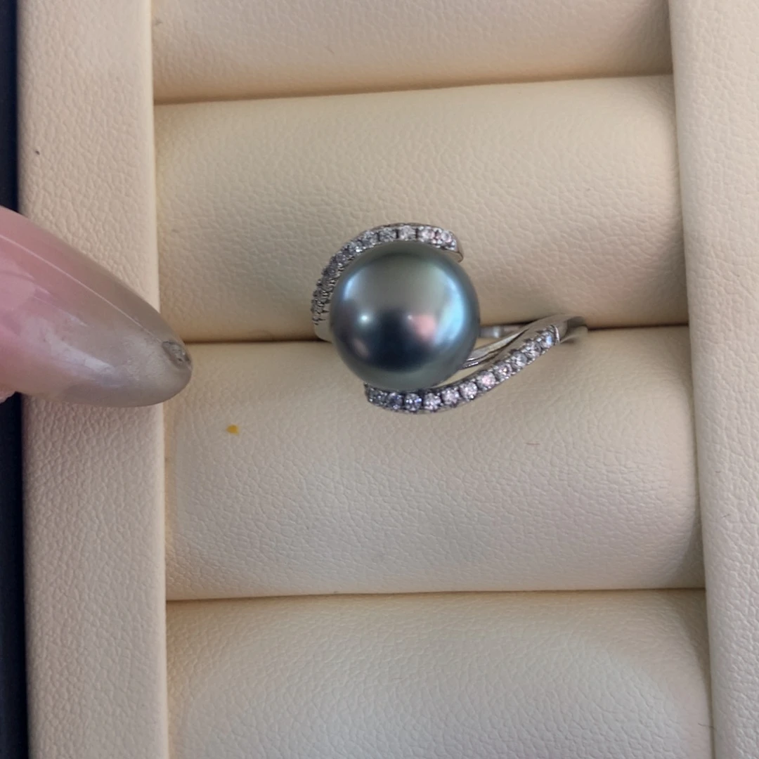 银S925镶嵌戒指海水珍珠