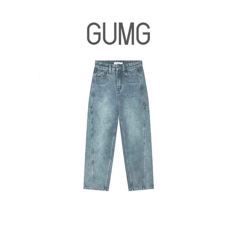 【女装优选】GUMG-慵懒复古水蓝弯裤GM20077