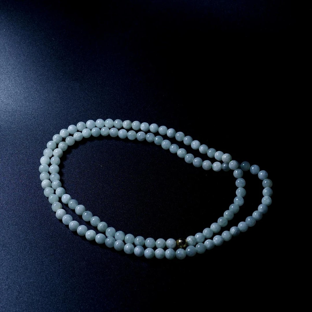 国坤翡翠珠链（天然翡翠多样性发货介意勿拍）