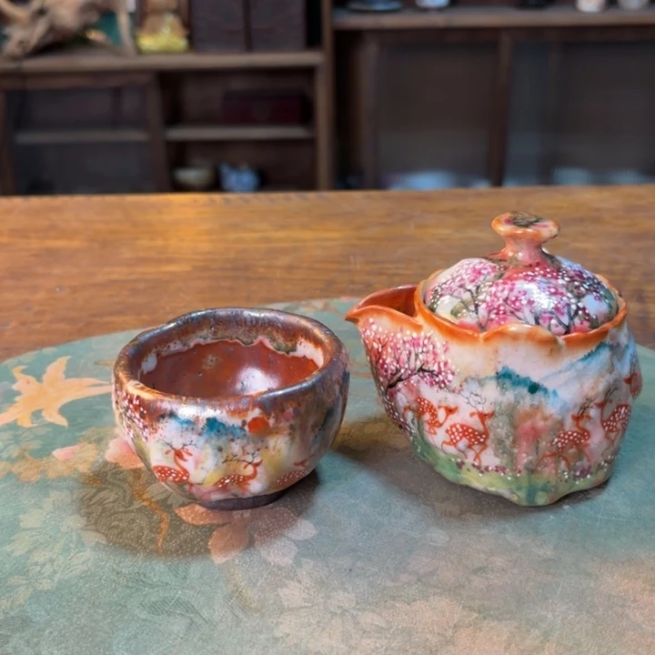 柴烧纯手工手绘陶瓷