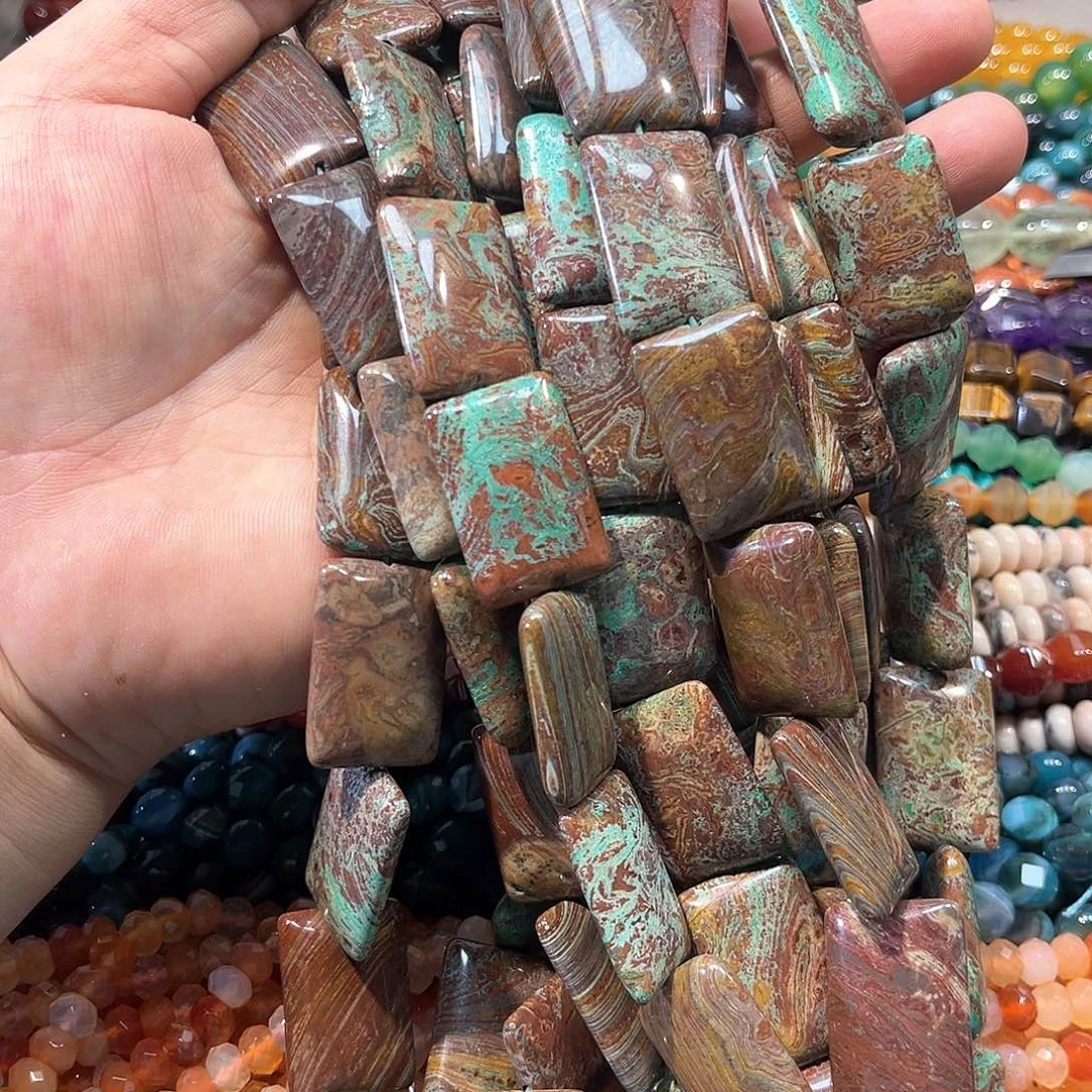 玛瑙/玉髓合金珠宝半成品原矿凤凰松20x30mm一条