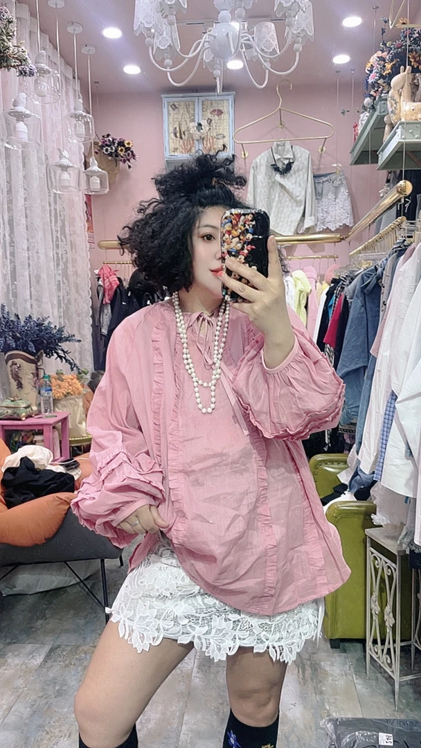 绑带圆领四季通用常规公主风衬衫小众百搭衬衣外套夏季宽松