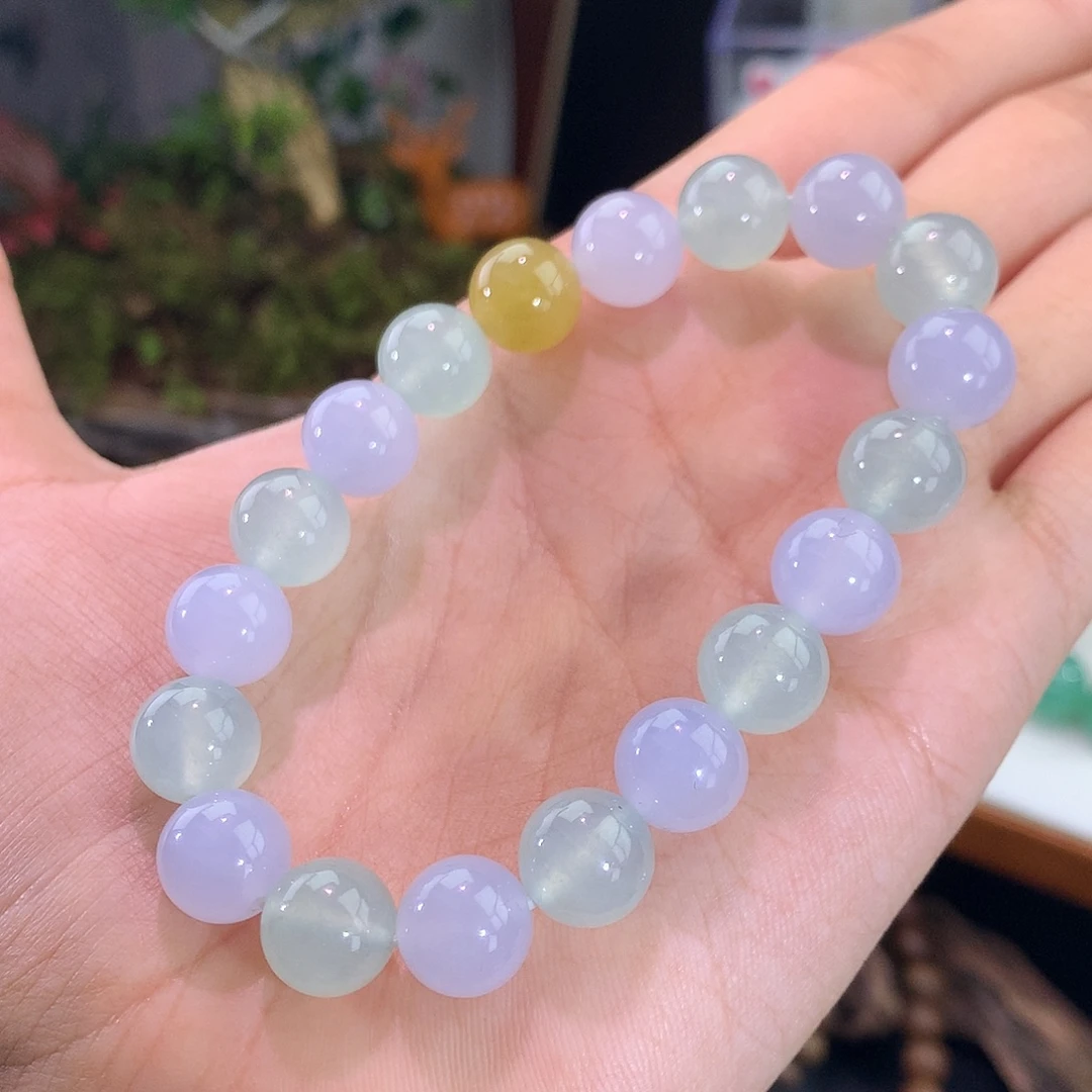 翡翠未镶嵌手链冰种马卡龙手串