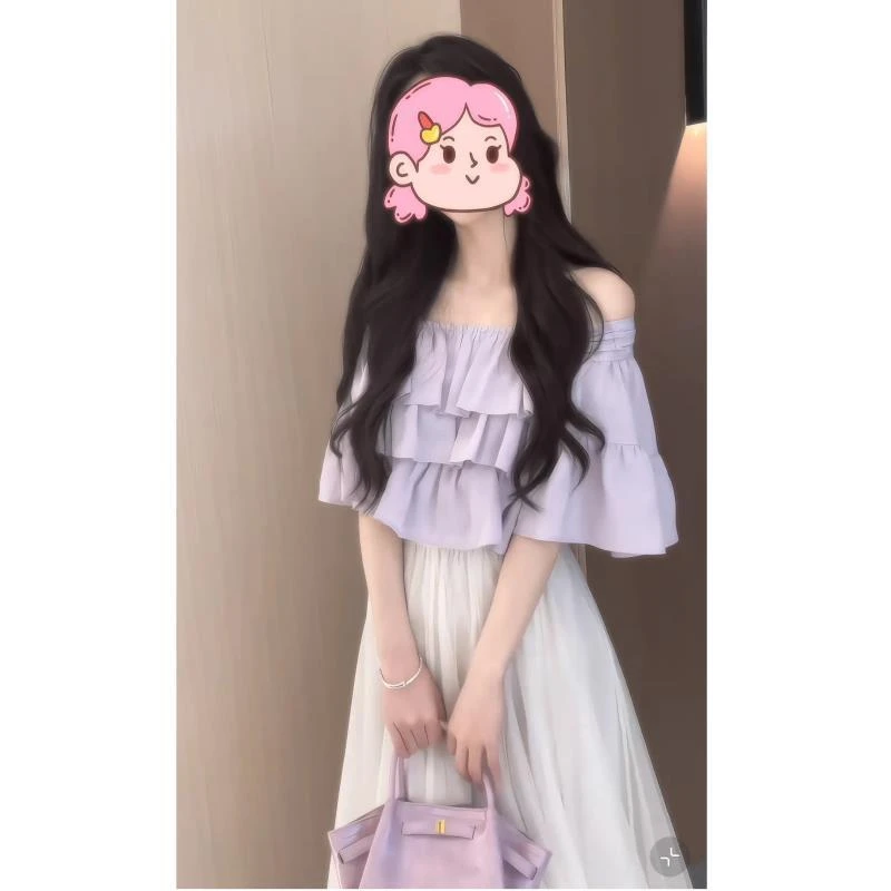 樱花妹妹 紫霞仙女！层次感飘逸上衣+松紧腰弹力好，氛围感纱裙.