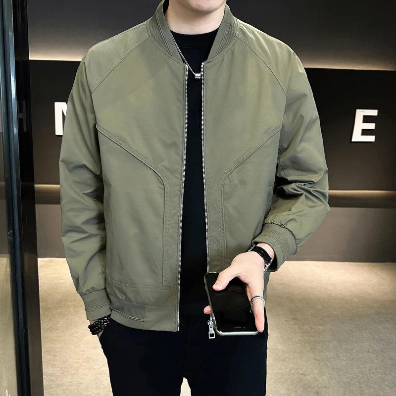 2025春秋新款棒球服休闲男外套韩版潮流修身简约百搭帅气秋装夹克