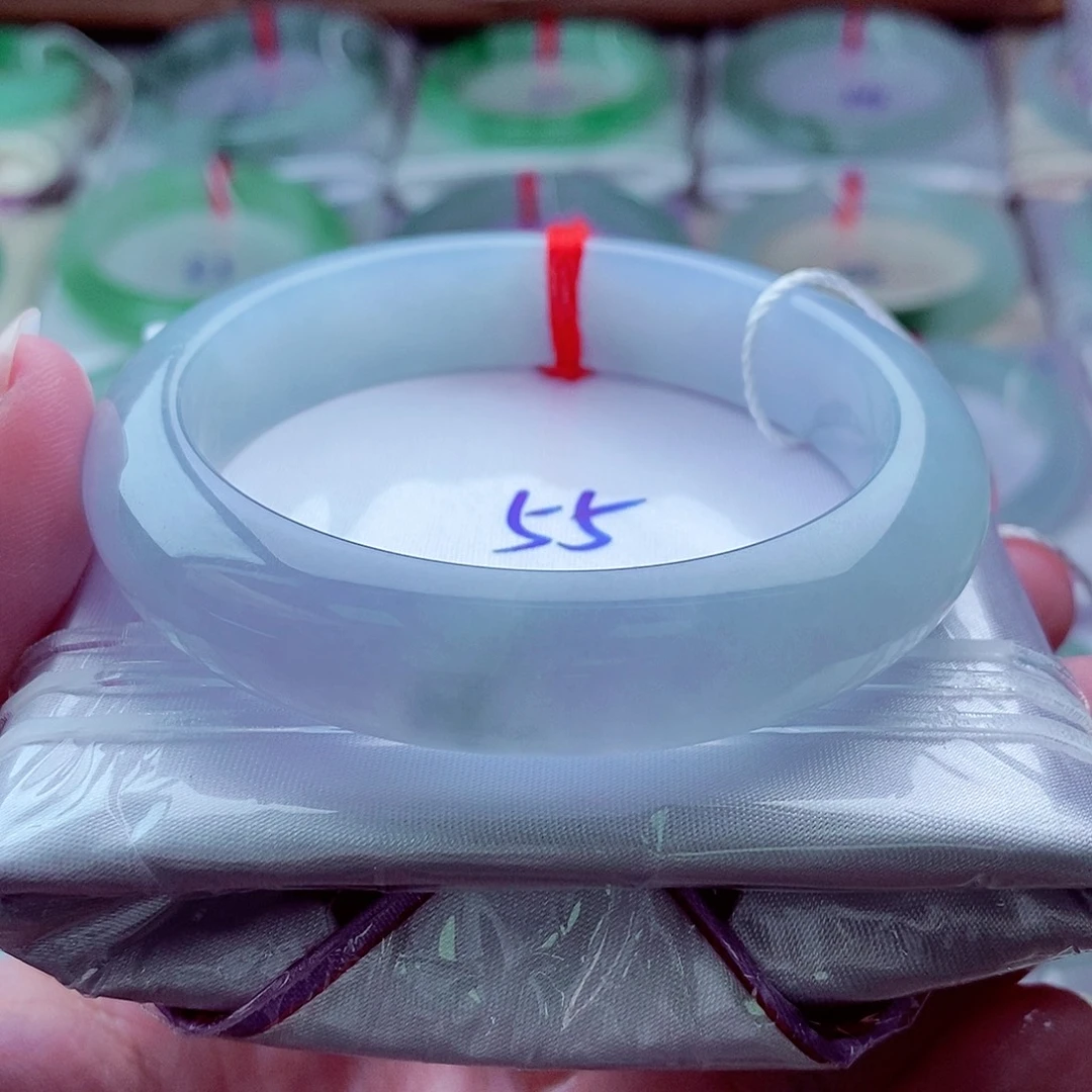 翡翠未镶嵌手镯641紫罗兰冰透冰胶起光高贵浪漫