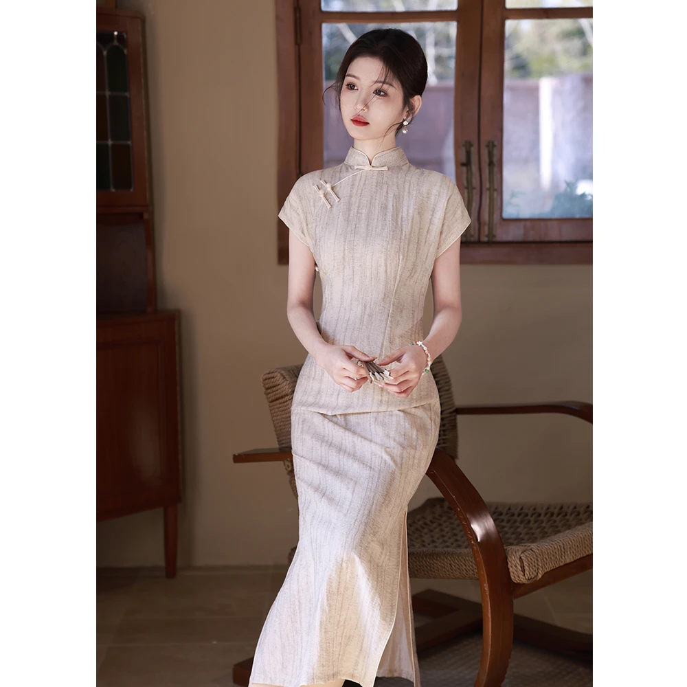 棠壹壹文艺复古旗袍新中式改良日常上班可穿素雅简约民国风高级感