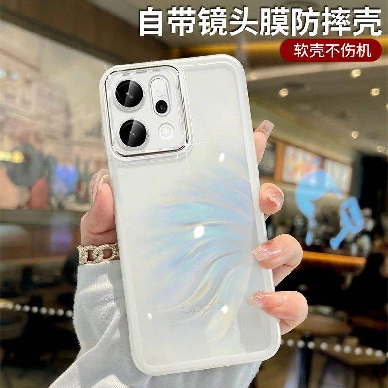 适用opporeno14pro手机壳透明软壳reno14带镜头膜硅胶防摔reno13