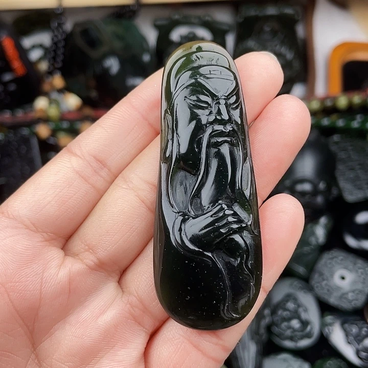 蛇纹石玉未镶嵌手链泰山玉关公
