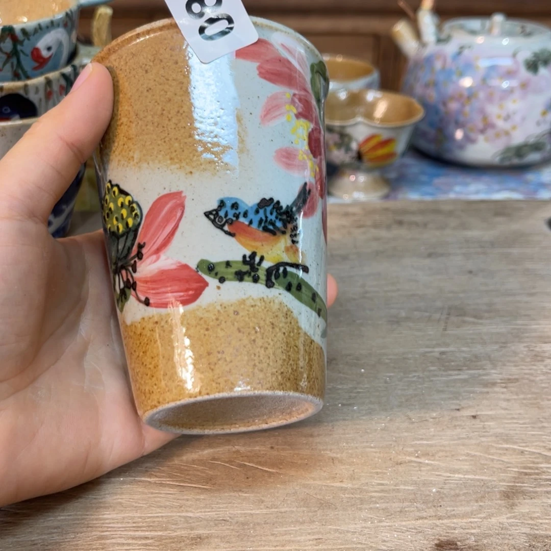 壶素浅陶瓷手工手绘