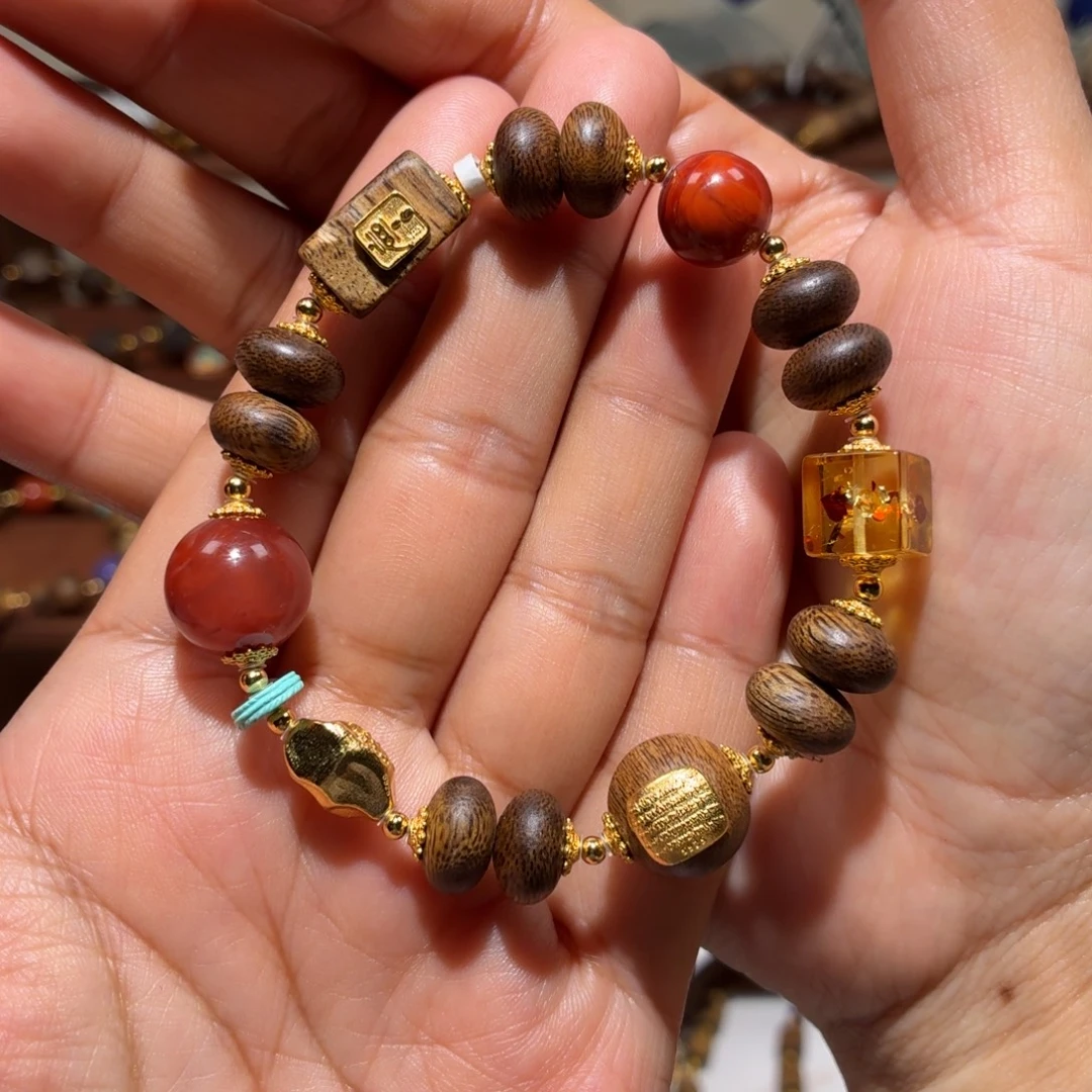 缇***蘇银S925镶嵌手串沉香设计款手串