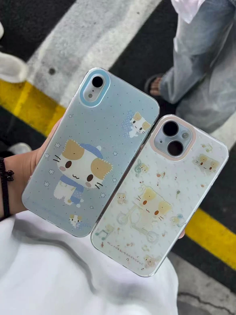 可爱棉花糖猫猫imd适用苹果16/15华为p70手机壳iPhone14oppo