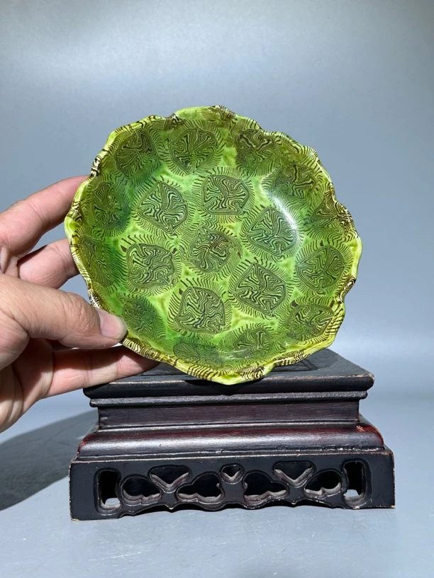 巩县窑，绞釉三足盘！