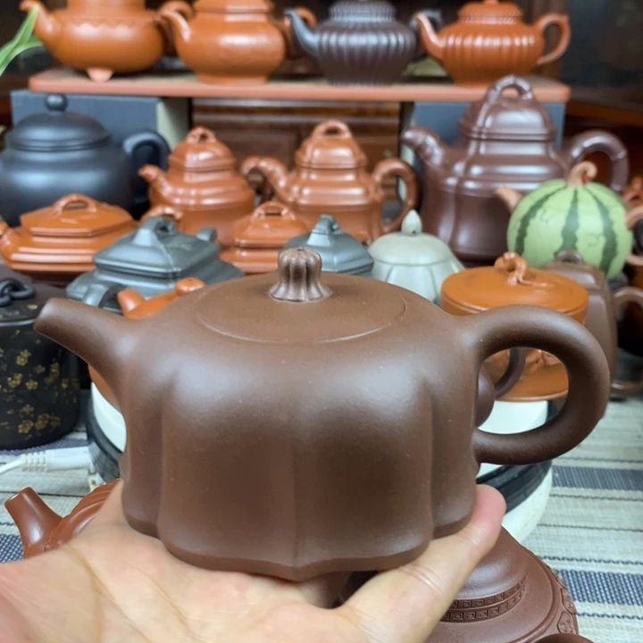 紫砂茶壶裙方200Cc特价原矿老紫泥特价