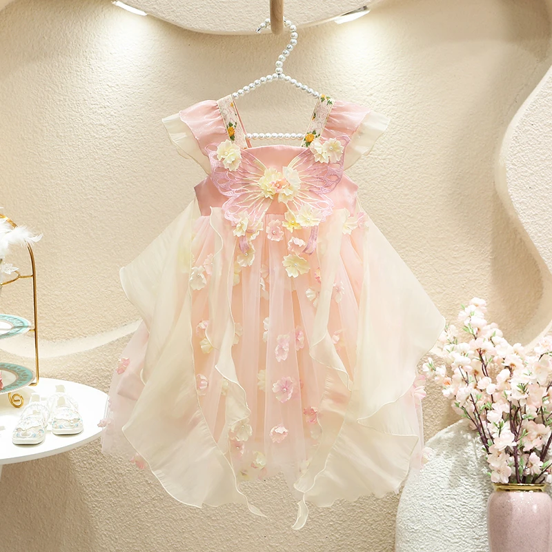 汉服女童连衣裙夏季中国风儿童民族风小女孩公主裙中国风夏款裙子