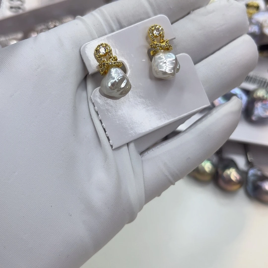 耳饰淡水珍珠合金