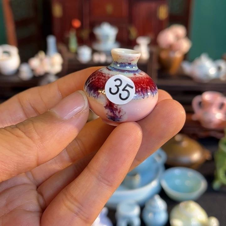 摆件微陶老王迷你花瓶