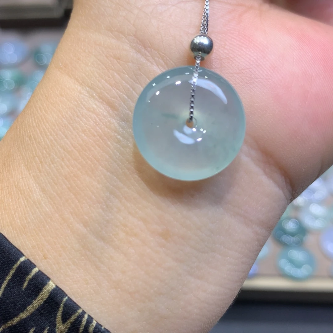 翡翠未镶嵌颈饰平安扣17.5^5.7