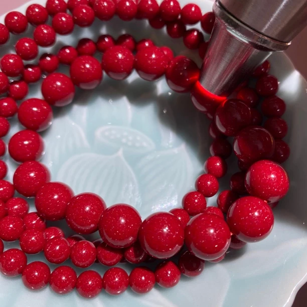 天然辰砂S级红晶砂朱砂手串马仙溪高端透光天然砂手链中国红本命