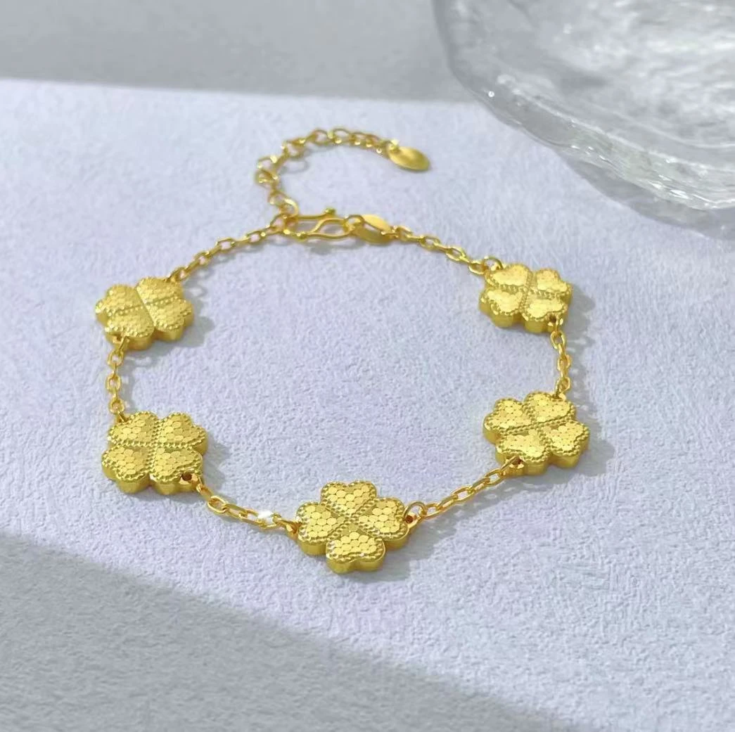 F046-精工碎冰冰四叶草幸运手链