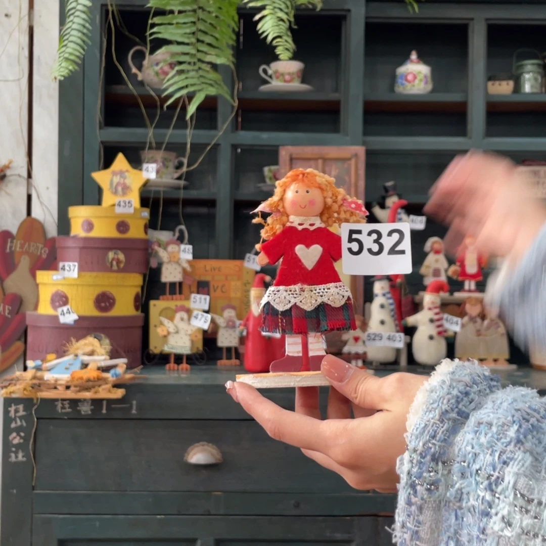 木质圣诞月福老货玩具中古风默认微损