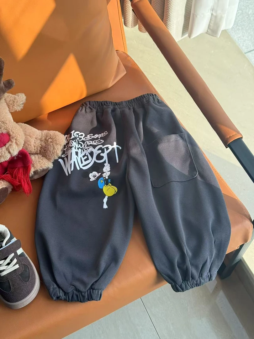 春秋款男童裤子韩版小童百搭长裤卫裤米奇印花宝宝休闲裤 H648