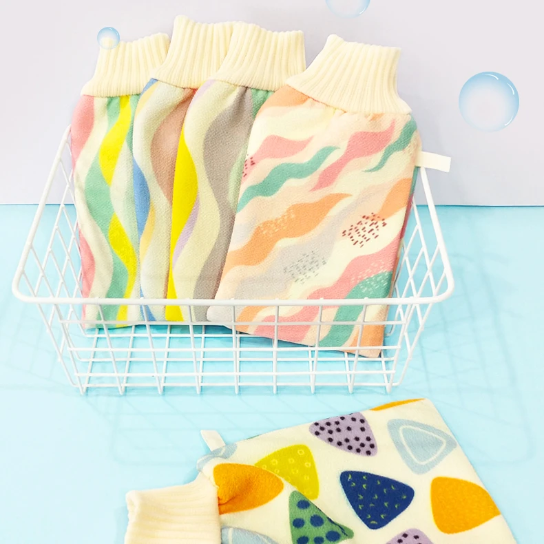 【到手两个】搓澡巾无痛春秋宝宝免搓家用挂绳搓泥手套柔软双面透