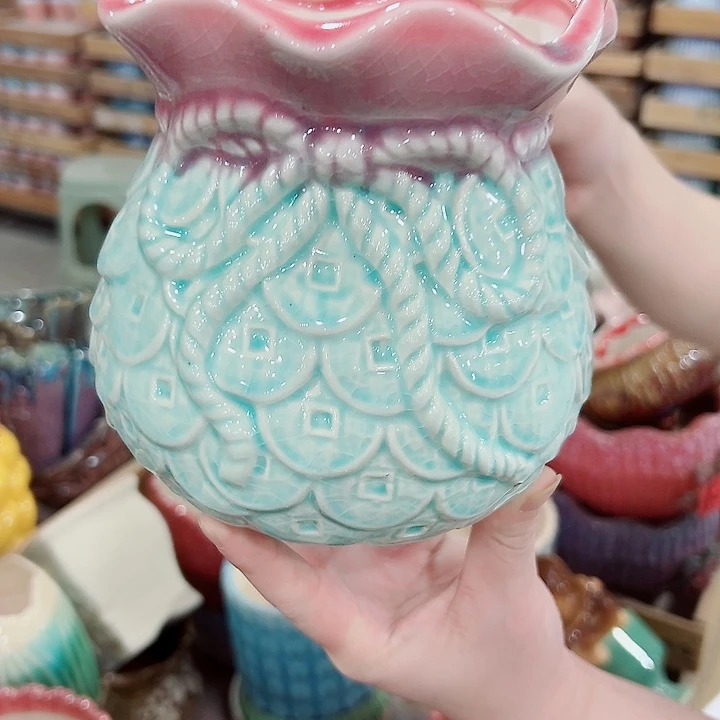 有孔.凑满10元发货多肉陶瓷花盆！