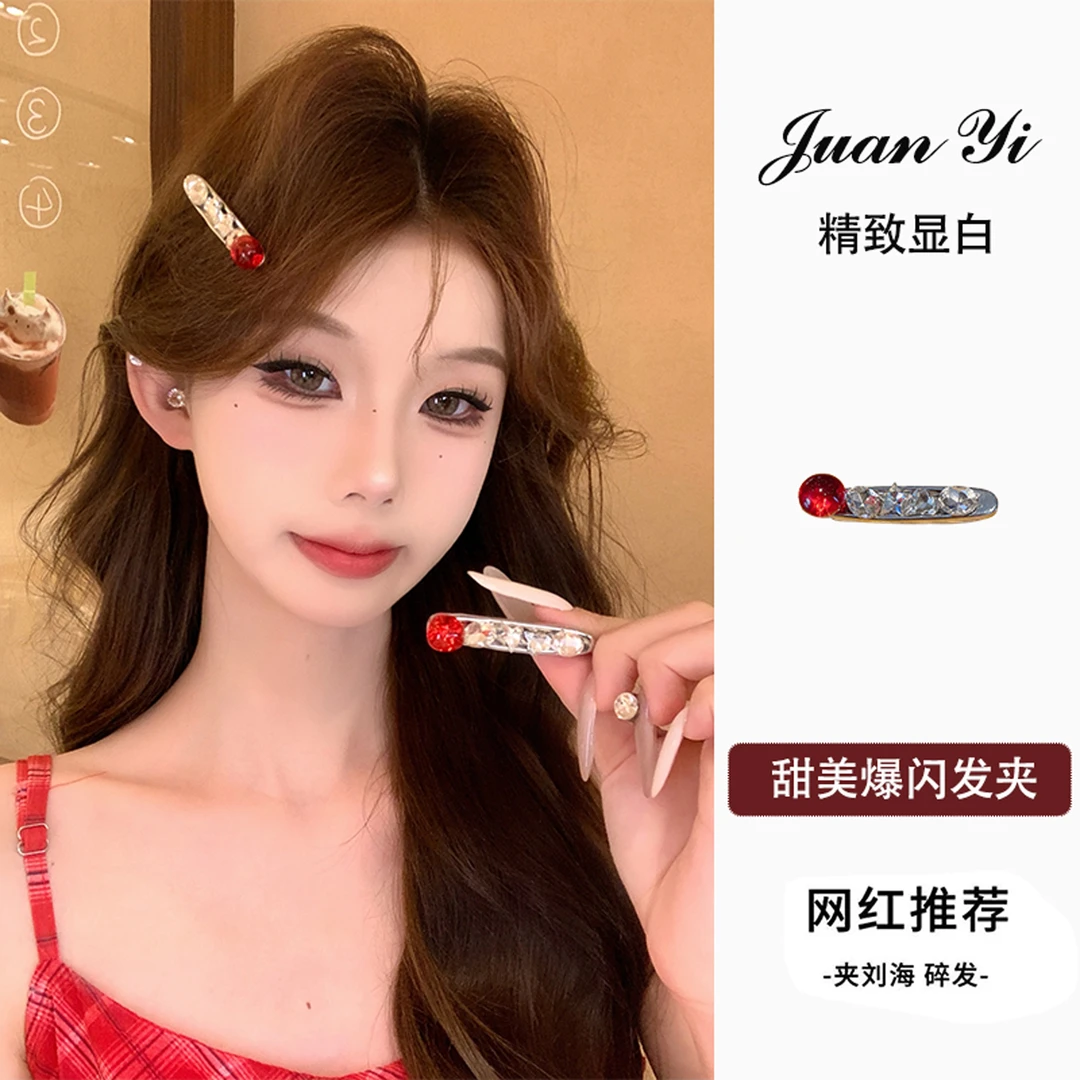 韩版精致温柔闪钻显白发夹甜美百搭小众时尚刘海边夹